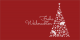 Weihnachtskarte in Rot mit Weihnachtsbaum L-DIN Querformat